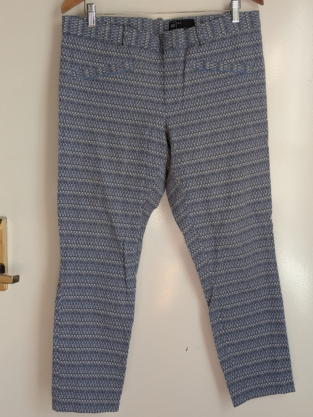 Gap Blue Printed Slim Stretchy Pants Size 16R